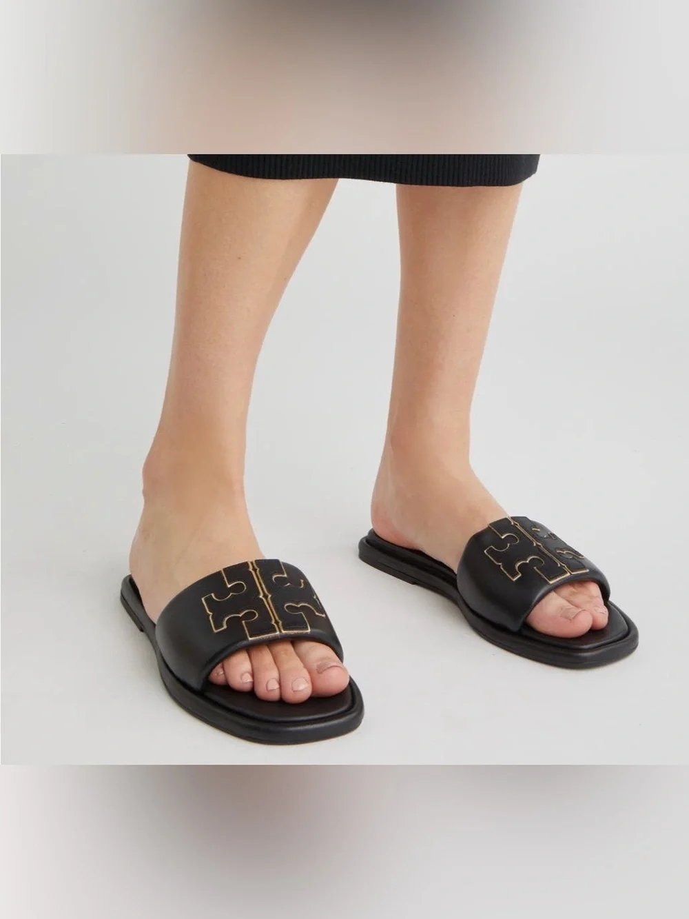 Tory Burch Double-T Leather Sport Slide - Size 9.5 - Picture 1 of 11